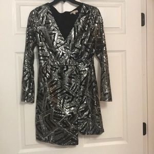 GB Silver/Black Sequins Dress
